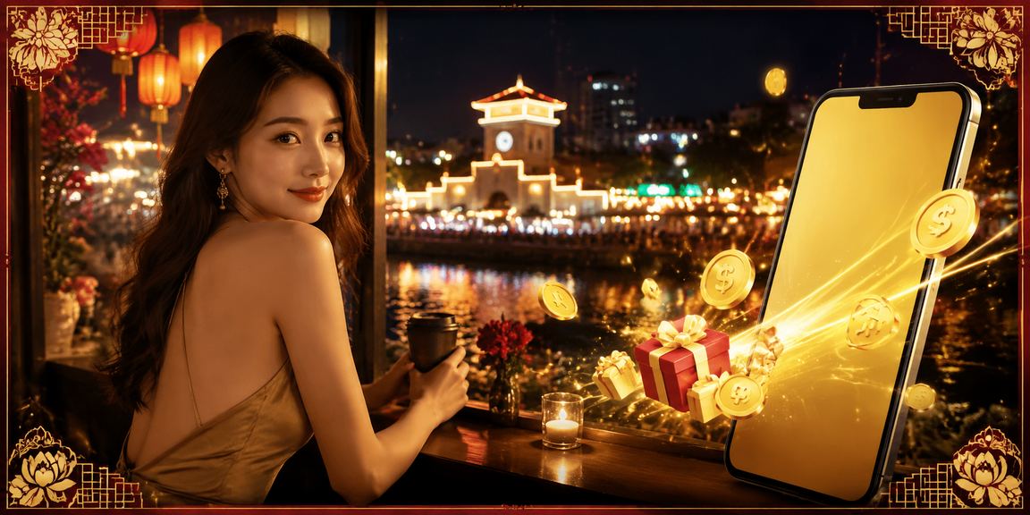 Người dùng TP. Hồ Chí Minh vừa uống cà phê vừa truy cập uuu88 trên điện thoại